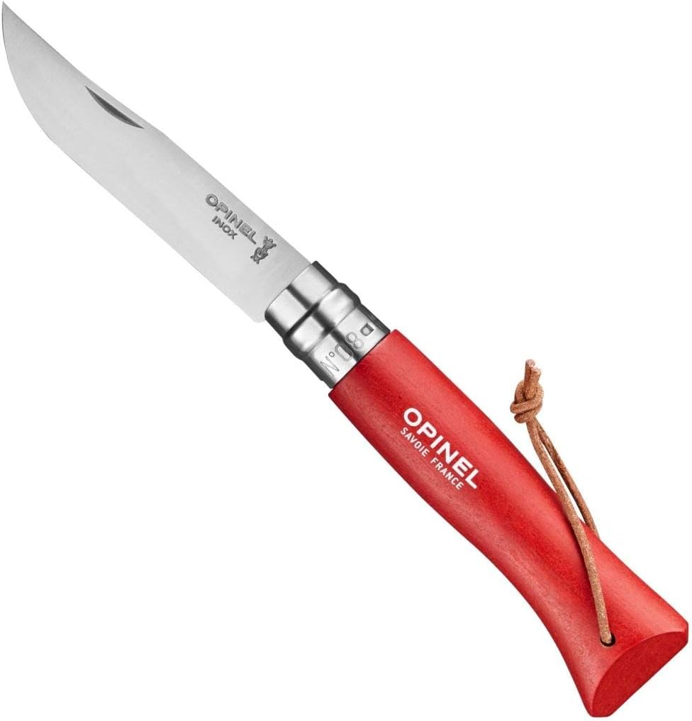 51W+Y8hM7DL._AC_SL1024_ Opinel Stainless Steel Pocket Knife No. 8, Red - Image 1