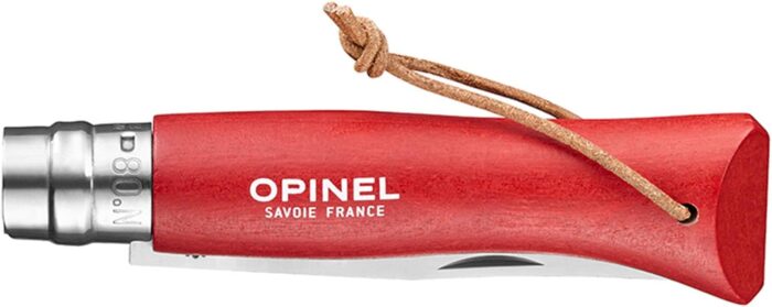 Opinel Stainless Steel Pocket Knife No. 8, Red - Image 5
