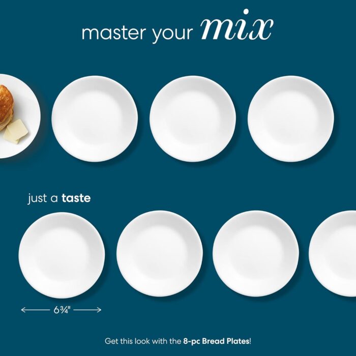 Corelle White Winter Frost Glass Stackable 6.75 - Image 2