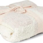 Barefoot Dreams CozyChic Checkered Stroller Blanket, Chai/Cream