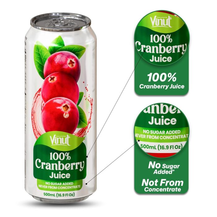 VINUT 100% Cranberry Juice, 16.9 Fl Oz - Image 3