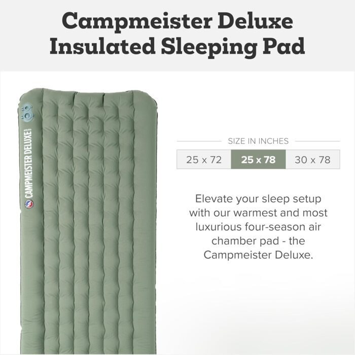 Big Agnes Campmeister Deluxe Insulated Sleeping Pad 25x78, Deep Lichen Green - Image 2