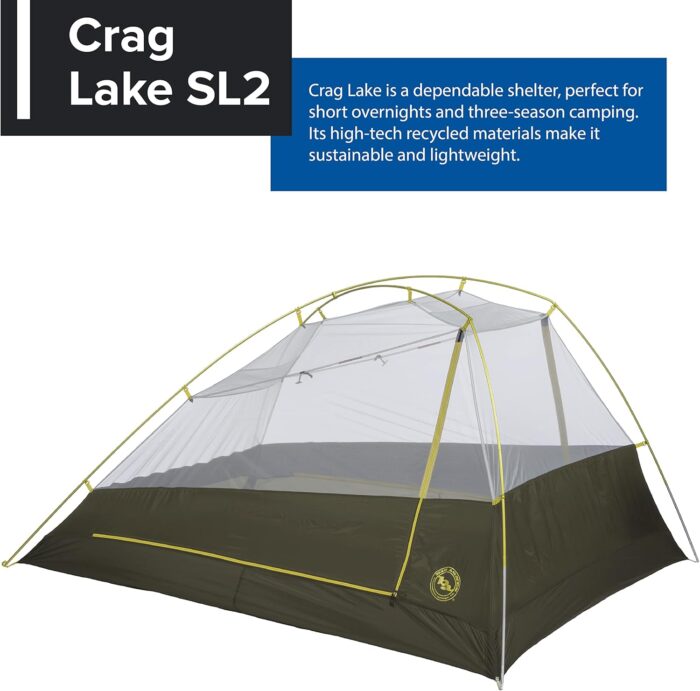 Big Agnes Crag Lake SL2 Tent, Dark Olive, 2 Person - Image 5