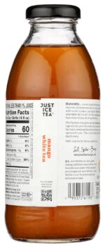 Just Ice Tea Organic Mango White Tea, 16 Fl Oz - Image 2