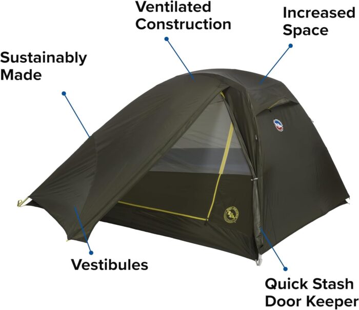 Big Agnes Crag Lake SL2 Tent, Dark Olive, 2 Person - Image 4