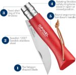Opinel Stainless Steel Pocket Knife No. 8, Red - Image 4