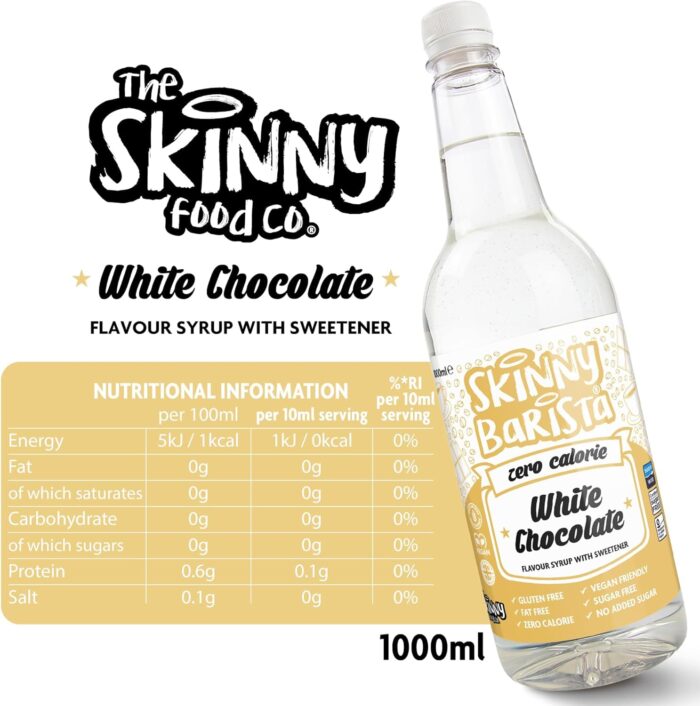 The Skinny Food Co Zero Calorie White Chocolate Syrup, 35 Fl Oz - Image 6