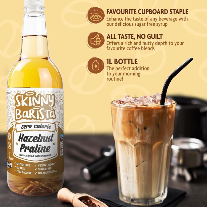 The Skinny Food Co Zero Calorie Hazelnut Praline Syrup, 35 Fl Oz - Image 2