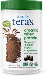 Simply Tera's Organic Whey Protein Dark Chocolate, 12 Oz