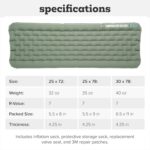 Big Agnes Campmeister Deluxe Insulated Sleeping Pad 30x78, Deep Lichen Green - Image 8