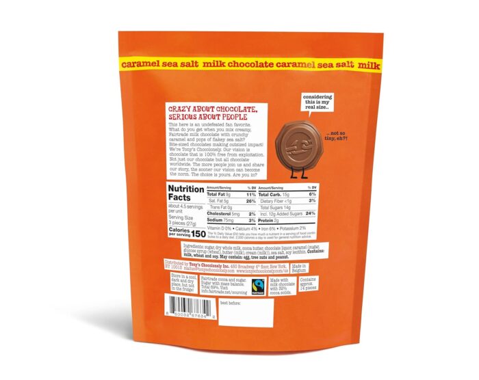 Tony's Chocolonely Milk Chocolate with Caramel and Sea Salt, 4.44 Oz - Image 2