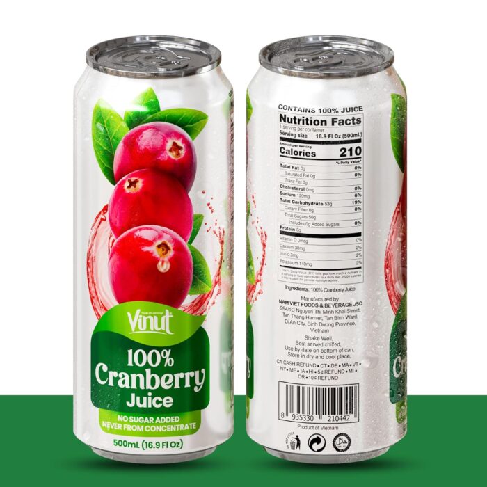 VINUT 100% Cranberry Juice, 16.9 Fl Oz - Image 7
