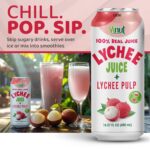 Vinut 100% Natural Lychee Juice Drink + Lychee  Pulp, 16.57 Fl Oz