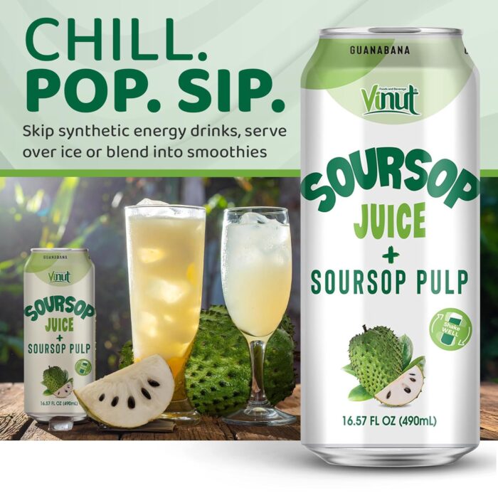Vinut 100% Soursop Juice + Soursop Pulp, 16.57 Fl Oz - Image 3