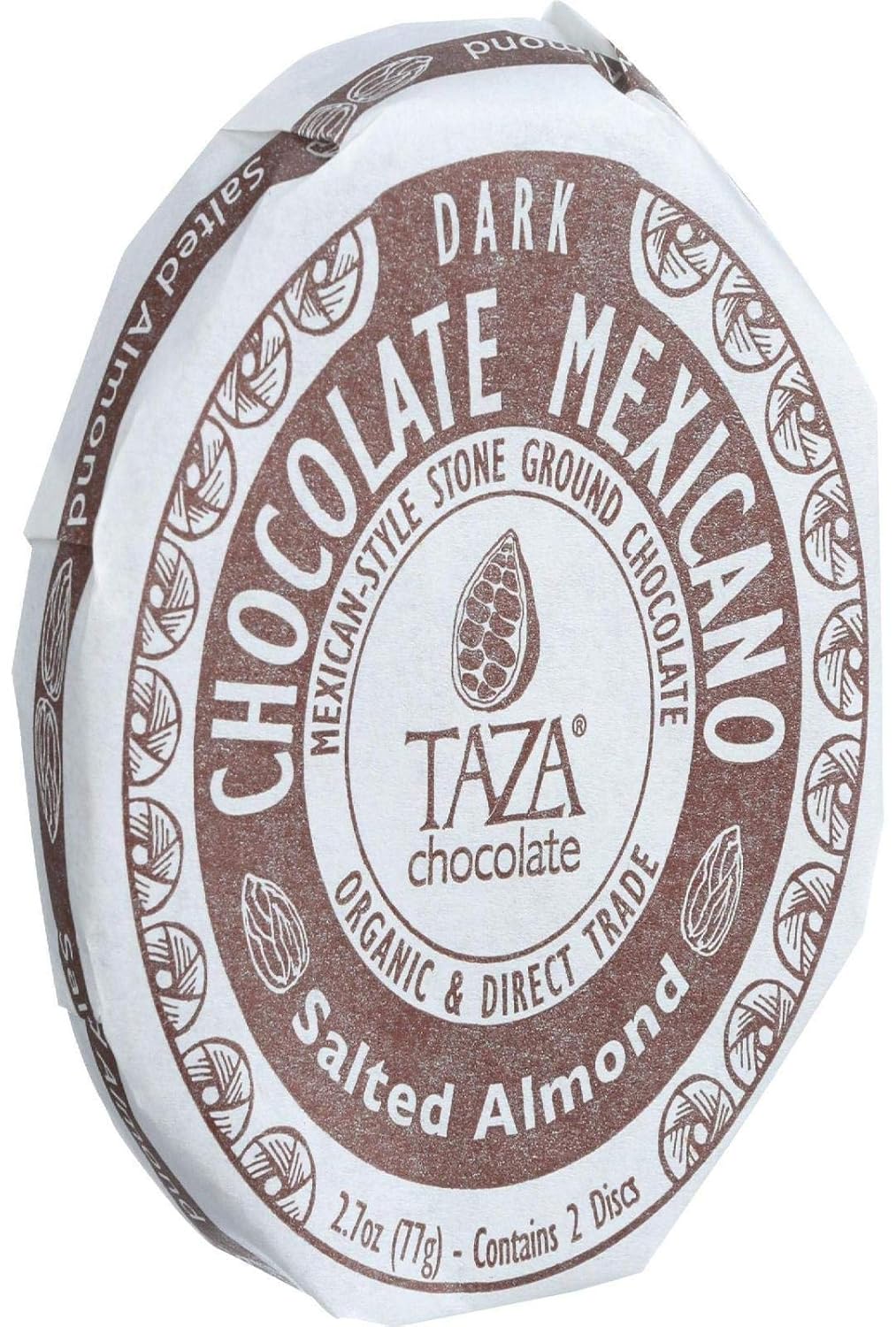 81vL08VszIL._SL1500_ Taza Chocolate Dark Chocolate Mexicano, Salted Almond, 2.7 Oz - Image 1