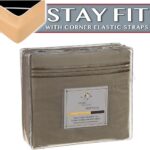Clara Clark Deluxe Sheet Set, Premier 1800 Series, Stay Fit with Corner Elastic Strap, Queen– Sage Olive Green