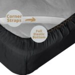 Clara Clark Fitted Sheet, Stay Fit with Corner Elastic Strap, Queen – Black - Image 3